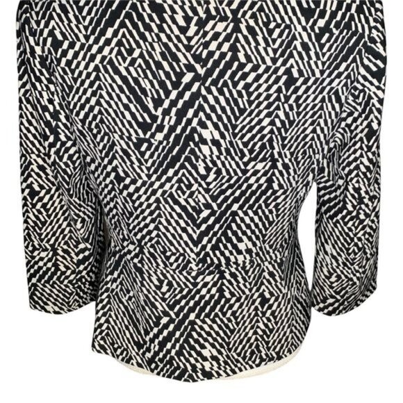 Kasper black white patterned blazer small size 6 office preppy old money style - Picture 7 of 12